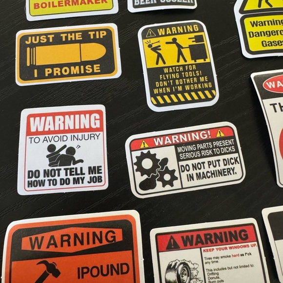 Humorous Warning Sticker Set - Picture 2 of 4